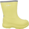 Gelber Gummistiefel in Seitenansicht mit grauem Schaftrand, weißem CMP-Logo und profilierter Sohle