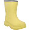 Gelber Gummistiefel mit grauem Abschluss und weißem CMP-Logo, einzelner Stiefel auf weißem Hintergrund