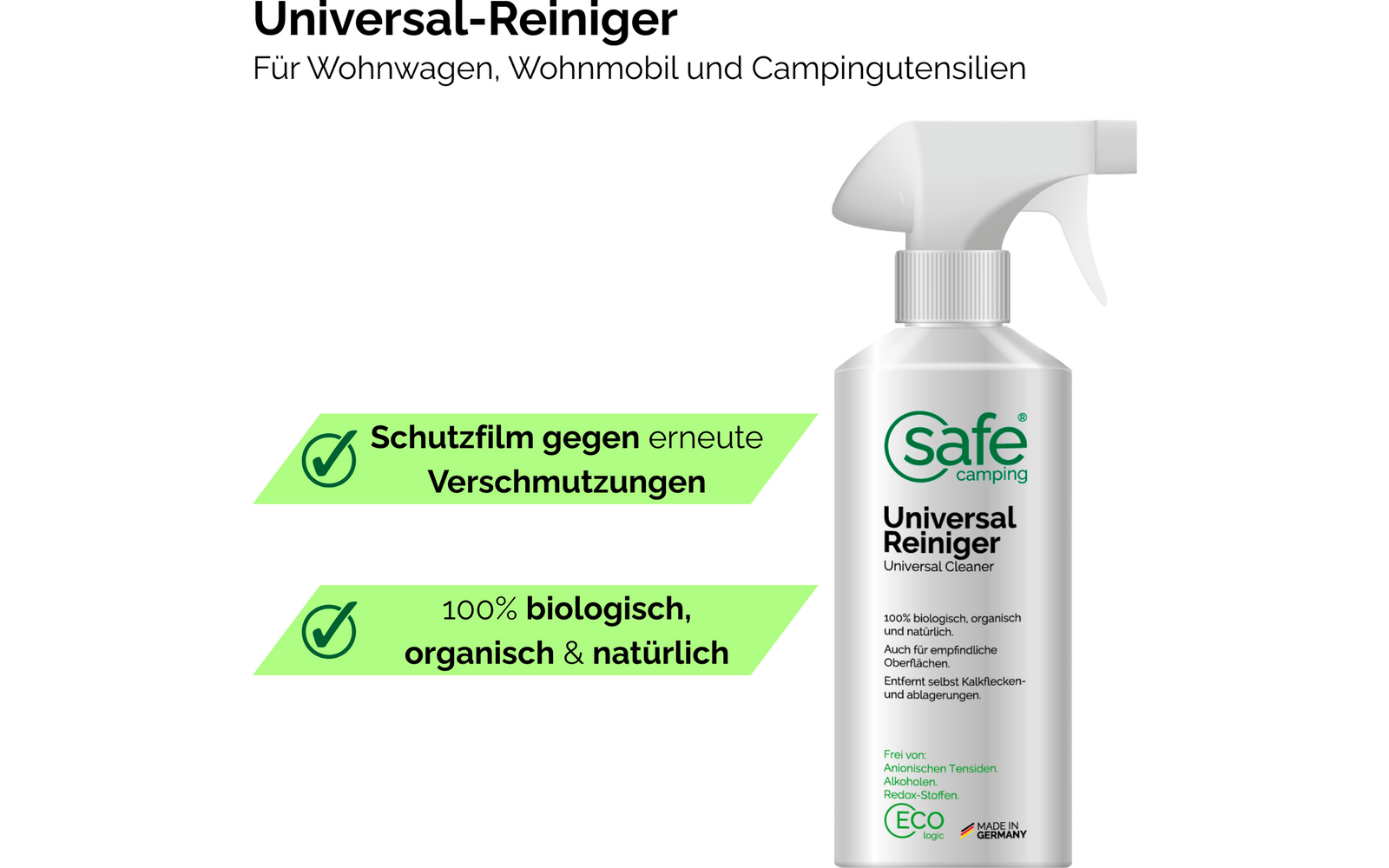 Immagine del prodotto Safe Camping Universal-Reiniger f&uuml;r Caravan, Wohnmobil und Zubeh&ouml;r 1