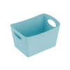 Blue storage basket with two handle openings