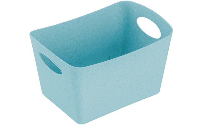 Blue storage basket with two handle openings