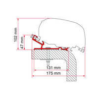 Adaptateur d&rsquo;auvent Hymer pour F80/F65 340 cm Fiamma