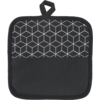 Schwarzer Topflappen mit geometrischem Muster