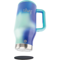Silwy Magnet Tumbler Isolierbecher aus Edelstahl mit Griff und Metall-Nano-Gel-Pad 900 ml ocean