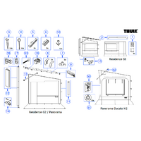 M&aacute;stil de pieza final Thule adecuado para Residence G2 / Panorama - Pieza de recambio Thule n&uacute;mero 1500601179 NR.17