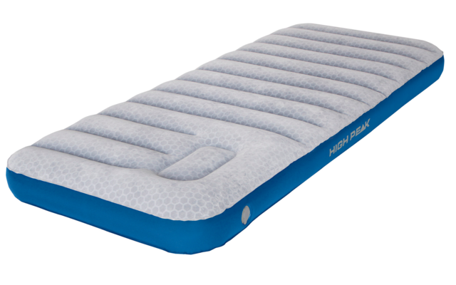 High Peak Air bed Cross Beam Extra Long air bed with integrated pump light gray / blue Single