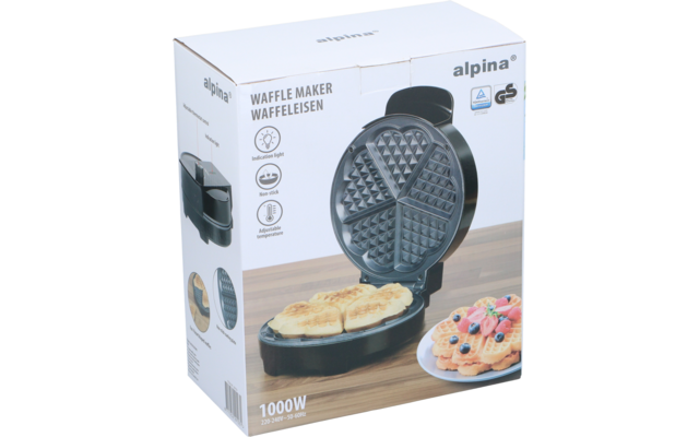Produktbild Alpina K-905 Herz-Waffeleisen 1000 W f&uuml;r 5 Herzwaffeln 1