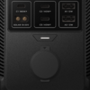Schwarze Gerätefront mit drei USB‑C‑Anschlüssen beschriftet 'C1: 140W', 'C2: 140W', 'C3: 140W', zwei runden Solaranschlüssen links mit 'SOLAR 10-30V', zwei USB‑A‑Anschlüssen rechts beschriftet 'A1: 12W' und 'A2: 12W', darunter eine runde Abdeckung un