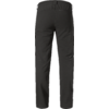 Vista trasera de unos pantalones negros con cintura elástica y bolsillos traseros