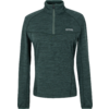 Dunkelgrüner Langarm-Pullover mit Stehkragen und halbem Reißverschluss