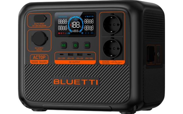 BLUETTI Station d'énergie portable AC70P-Black-EU