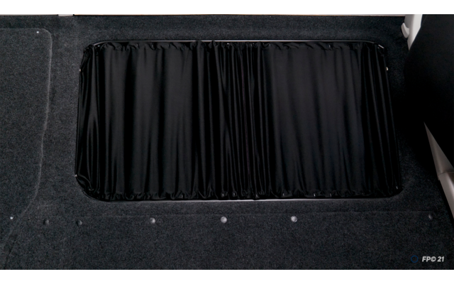Kiravans curtain set 2 pieces for VW T5/T6 center left sliding door standard black