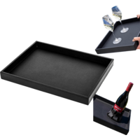 Bandeja met&aacute;lica s&iacute;mil piel 41,5 x 31,5 x 4 cm Silwy