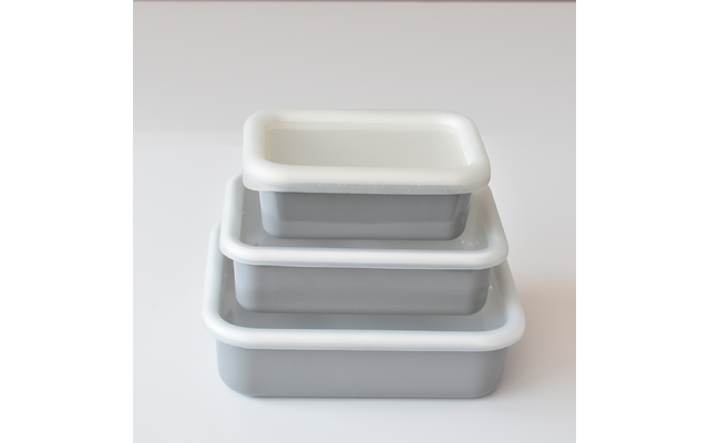 Caja de almacenamiento de alimentos esmaltada HoneyWare S de 0,42 litros de color gris claro