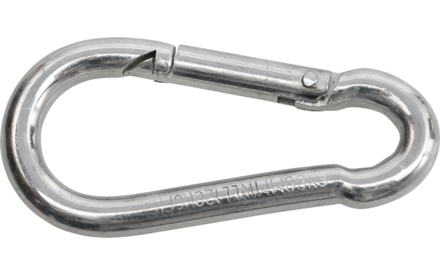 Silberner Karabinerhaken aus Metall