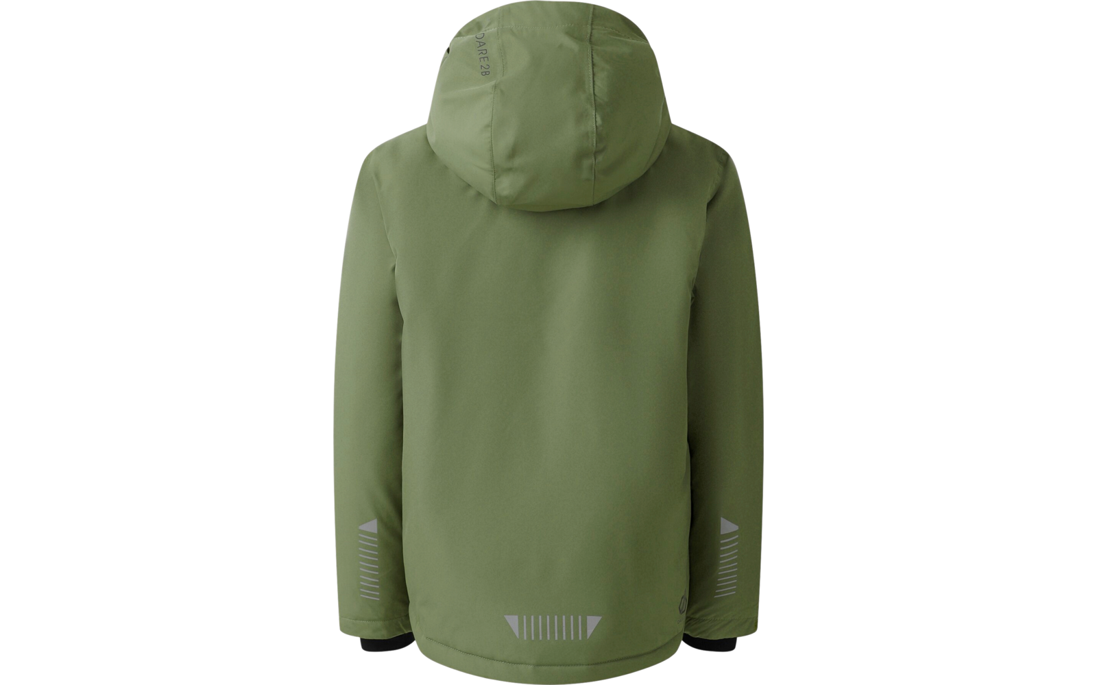 Grüne Jacke mit Kapuze, Rückansicht
