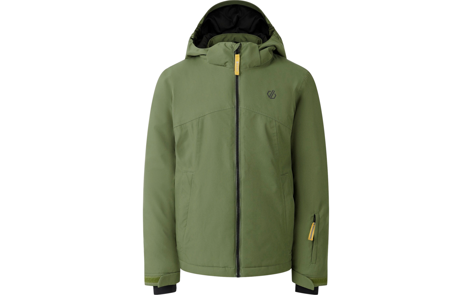 Grüne Kapuzenjacke mit Reißverschluss und Taschen