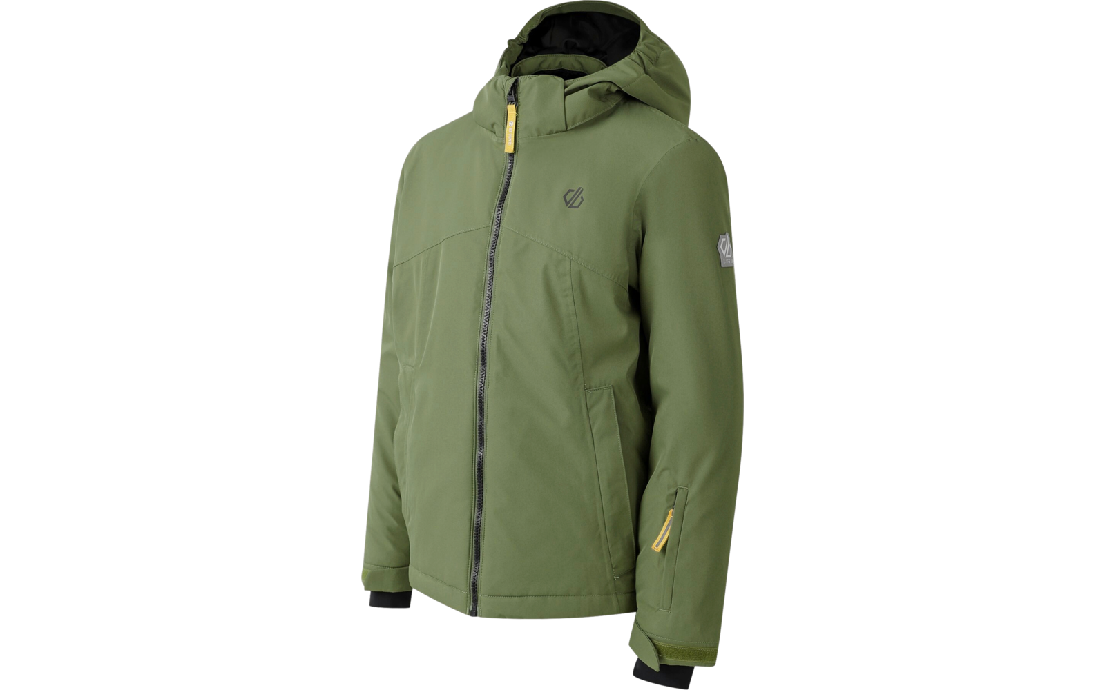 Grüne Jacke mit Kapuze und Reißverschluss