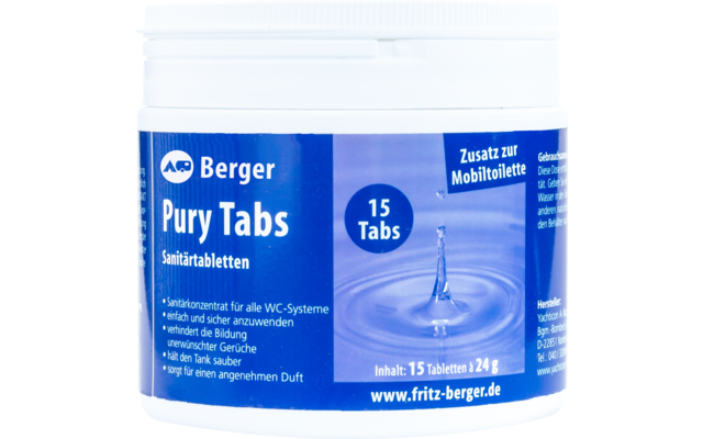 Berger pury blue tabs sanitair tabletten 15 tabs
