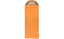 Oranje slaapzak met open kapgebied