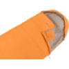 Oranje slaapzak met ritssluiting en grijze voering