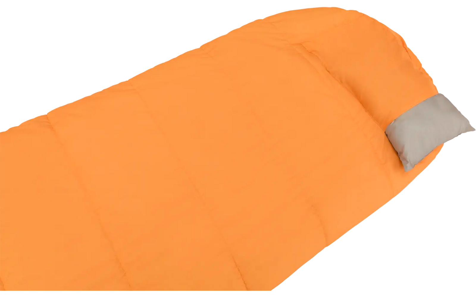 Oranje slaapzak met grijze binnenkant