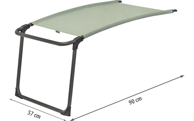 Metallgestell mit gebogenem, grünem Polster