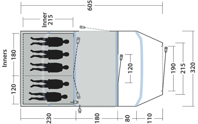 Produktbild Outwell Hornet 5 Air Familienzelt 5 Personen 480 x 310 cm 1