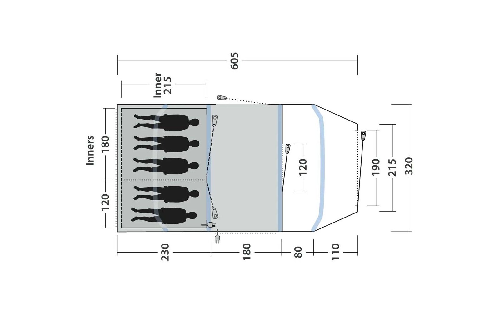 Produktbild Outwell Hornet 5 Air Familienzelt 5 Personen 480 x 310 cm 1