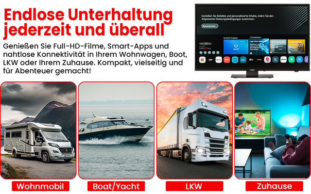 Produktbild Reflexion LED-Smart TV Fernseher mit DVD-Player Full HD 12V / 24V / 240V schwarz 1