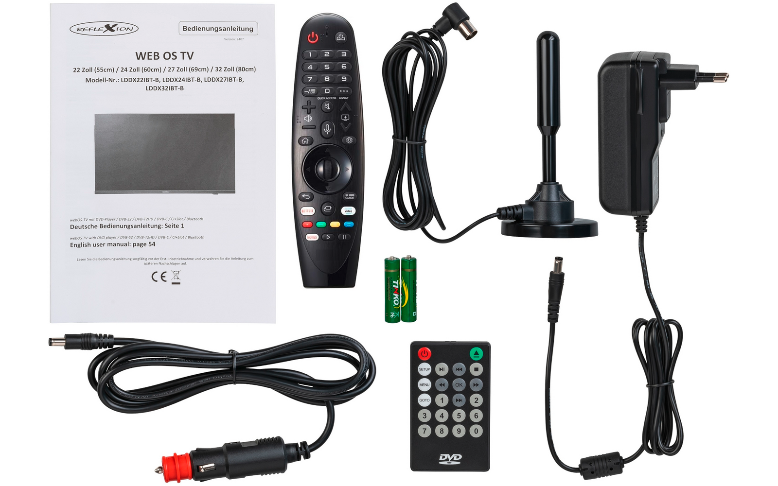 Produktbild Reflexion LED-Smart TV Fernseher mit DVD-Player Full HD 12V / 24V / 240V schwarz 1