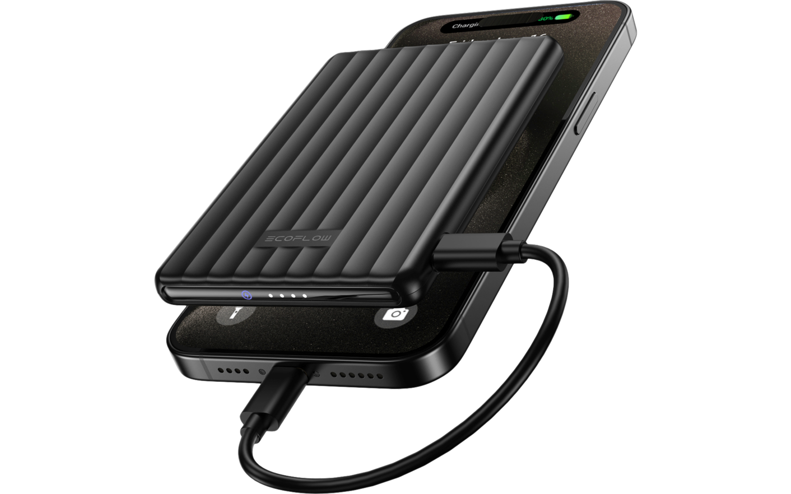 Batterie externe connectée à un smartphone