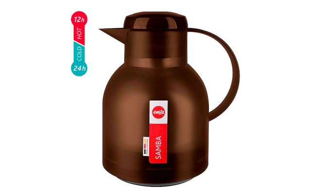 Emsa vacuum jug Samba 1 liter dark brown translucent