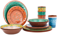172775 - Bo-Camp Fiesta Campinggeschirr-Set 16-teilig aus BPA-freiem Melamin für 4 Personen 16-teilig