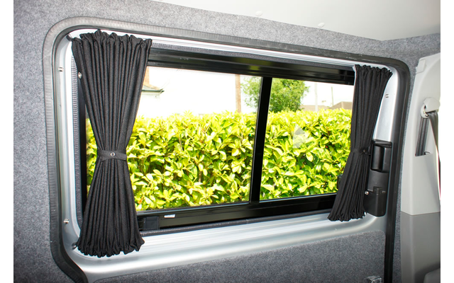 Kiravans Vorhang Set 2 teilig für VW T5/T6 Schiebetür Premium Blackout Mitte Links