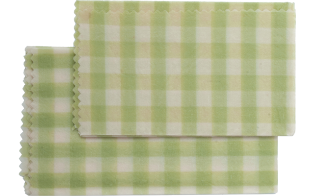 Origin Outdoors beeswax cloths set of 2 light green checkered