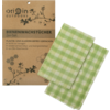 Origin Outdoors Serviettes de cire d'abeille, set de 2 à carreaux vert clair