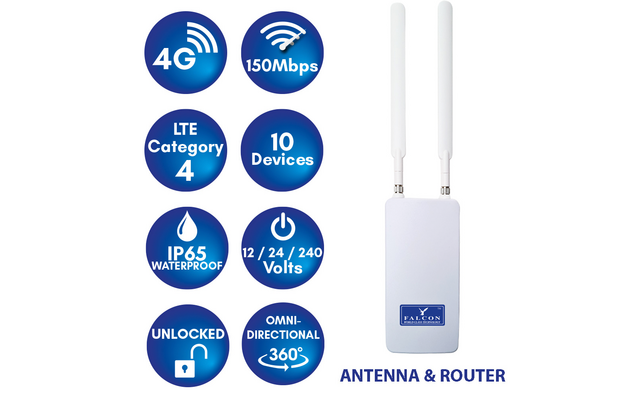 Falcon 4G IP65 150 Mbit/s outdoor antenna with integrated router
