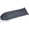 Housse longue en tissu gris foncé avec cordon de serrage et logo blanc au centre