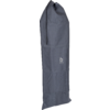 Sac en tissu gris, haut, avec cordon en haut, poche avant et logo blanc en forme de 'b'