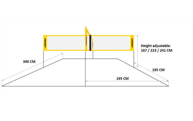 Produktbild Crossnet Volleyballnetz Set 4 Ecken Spiel verstellbar 4&ndash;8 Spieler 1