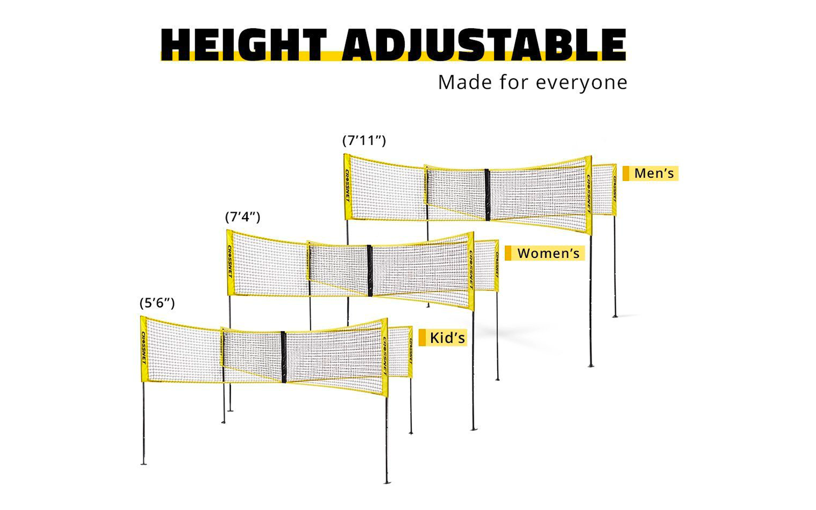 Produktbild Crossnet Volleyballnetz Set 4 Ecken Spiel verstellbar 4&ndash;8 Spieler 1