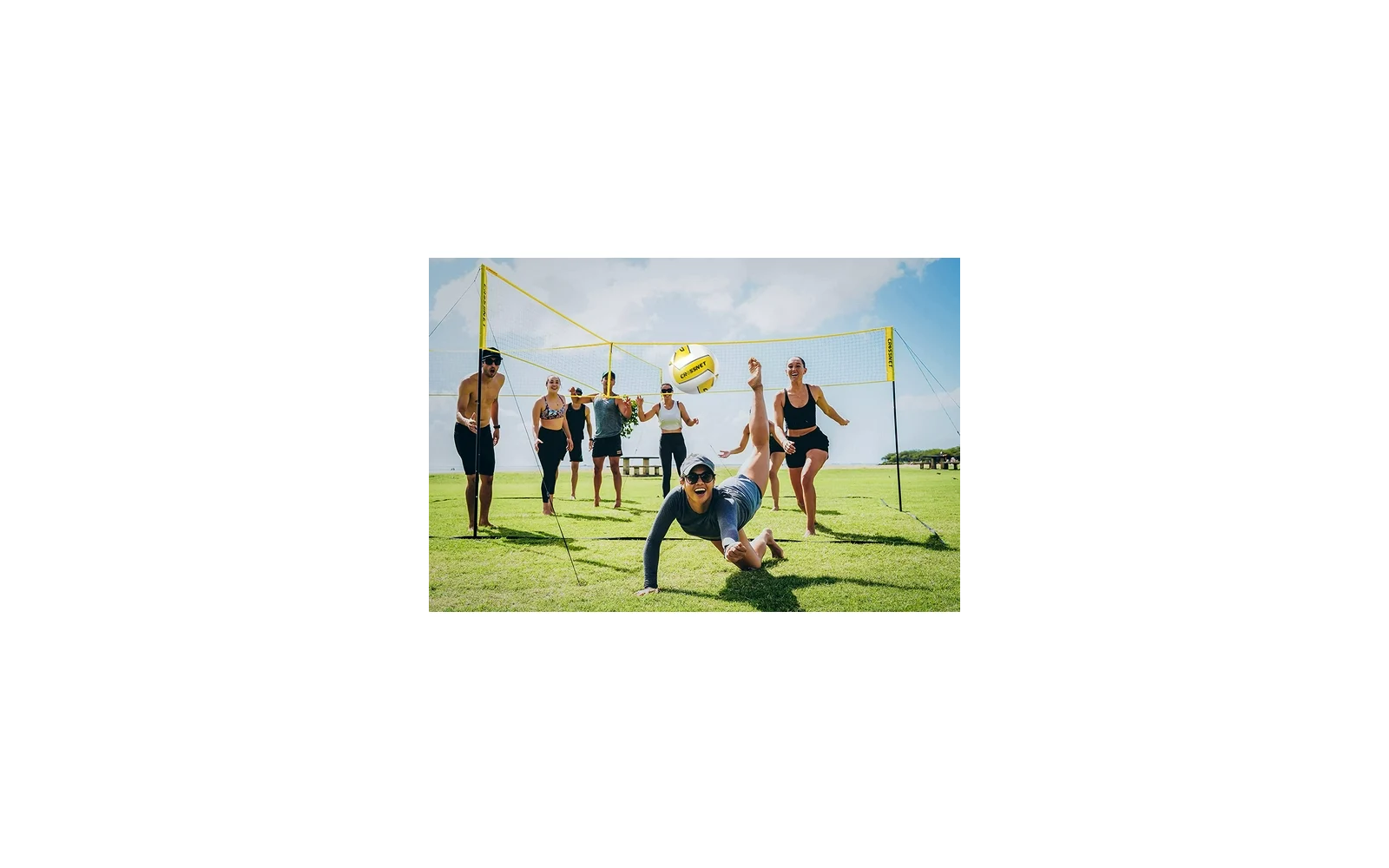 Product afbeelding Crossnet Volleyballnetz Set 4 Ecken Spiel verstellbar 4&ndash;8 Spieler 1