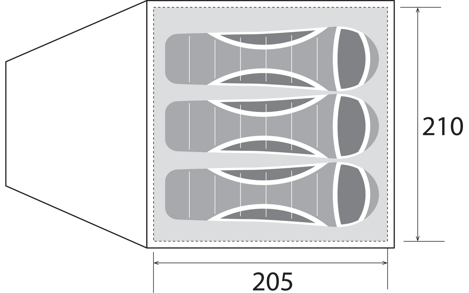 Produktbild Brunner Globo 3 Kuppelzelt  f&uuml;r 3 Personen 2,3 x 3,3 x 1,3 m 1