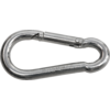 Silberner Metallkarabiner, ovale Form mit Federverschluss, glatte Oberfläche