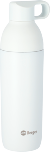 Berger Edelstahl Trinkflasche mit 2-in-1 Deckel 550 ml - weiß matt