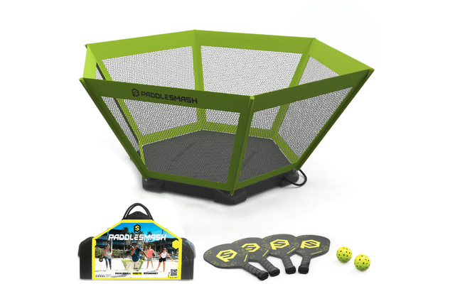 Produktbild PaddleSmash Spielset mit Schl&auml;gern und Netzsystem faltbar 7-teilig 1