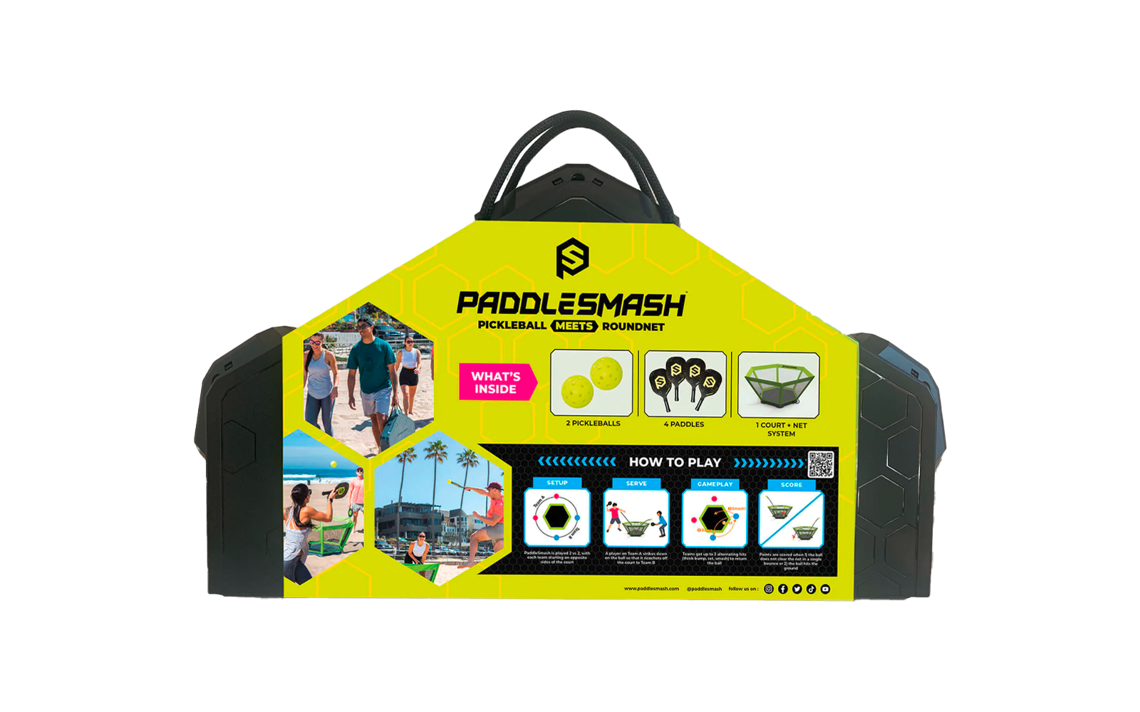 Produktbild PaddleSmash Spielset mit Schl&auml;gern und Netzsystem faltbar 7-teilig 1
