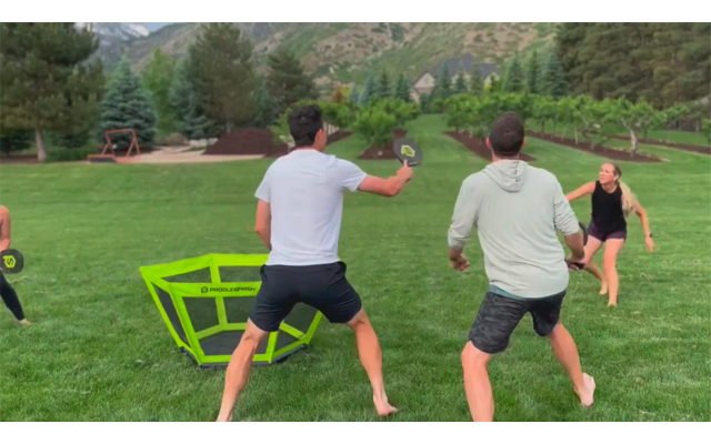 Produktbild PaddleSmash Spielset mit Schl&auml;gern, Pickleball und Netzsystem faltbar 7-teilig 1