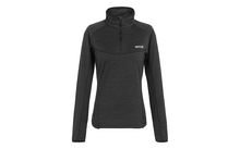 Zwart dames sporttop met lange mouwen en korte ritssluiting